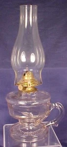 Antique Riverside Panel Pattern Pedestal Finger Hold Kerosene Lamp Queen Anne - Picture 1 of 6