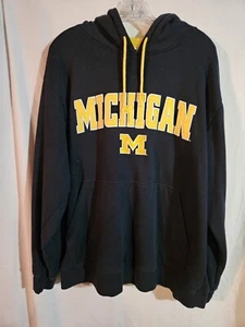 Vintage Michigan Wolverines Foot Locker Hoodie Hooded Sweatshirt In Blue Size XL - Picture 1 of 8
