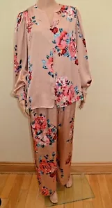 New M&S Rosie Floral Satin Pink Mix Pyjamas Sz UK 14,& 16 - Picture 1 of 6