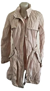 Chelsea Design Parker Trench Jacket Size 12 Pink Cotton Rumpled Zip Pack and go - Picture 1 of 11