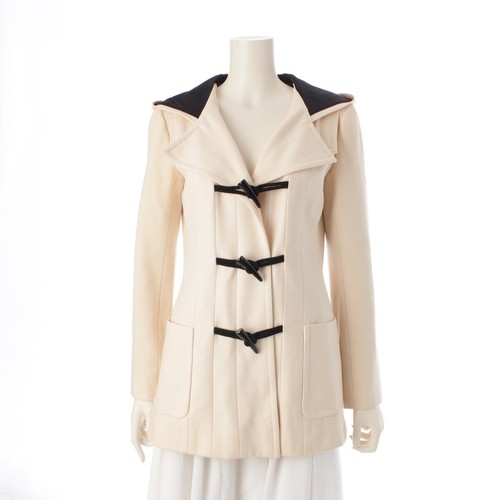Cappotto CHANEL 06A lana COCO Mark Toggle cappuccio bottoni esterno P29341 nero 36