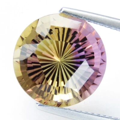 Pedra preciosa solta corte mágico redondo ametrina 100% natural qualidade fina 8,32 ct - Imagem 1 de 4