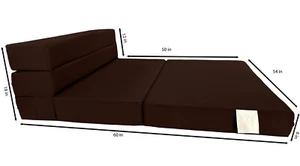 Lounger Folding Foam Mattresses, Portable Sleeper Chair Bed 6 x 54 x 80, Brown - Picture 1 of 6