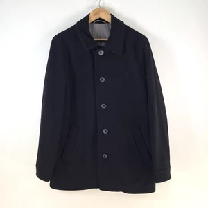 Sportscraft mens pea coat size M black wool blend collar long sleeve 112917 - Picture 1 of 12