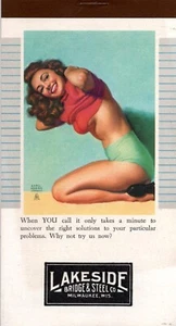 Bloc de notas publicitarias calendario artístico niña pin up Earl Moran 1955/56 - A2 - Imagen 1 de 1