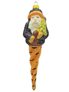Larry Fraga Halloween Weihnachtsmann Fledermaus Glitzer Glas Christbaumschmuck - Bild 1 von 7