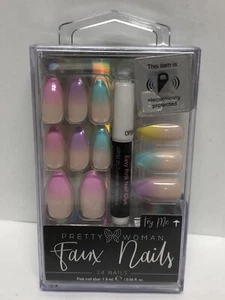 Pretty Woman Faux Nails, 24 Set With Pink Nail Glue,  FREE SHIPPING - Picture 1 of 2