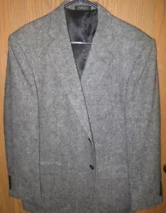 LN BARRINTON 100% WOOL GRAY TWEED FLECK TWO BUTTON blazer jacket 42 R - Picture 1 of 11