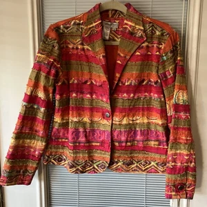 B- Coldwater Creek PS Baumwolljacke orange/pink - Bild 1 von 8