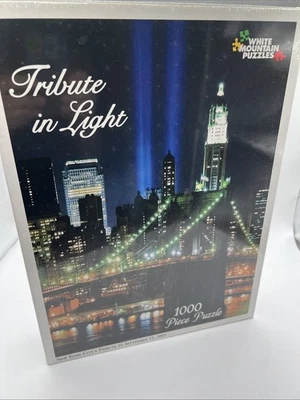 White Mountain 1000 Pc Puzzle Tribute In Light NYC 9/11 World Trade Memorial NEW - Image 1 of 4