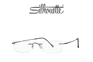 Gafas SILHOUETTE sin montura titanio M7474 NEGRAS 47 marco nuevo con etiquetas venta al por menor $800 - Imagen 1 de 7