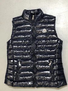 Moncler G32-003 Size 4 Small Nylon Navy Blue Down Puffer Vest Designer Unisex - Picture 1 of 17