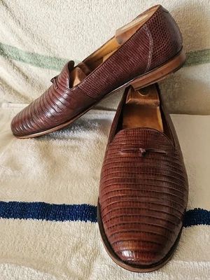 PAOLO DE MARCO by MEZLAN Genuine Teju Lizard Loafers 12M Made in Spain - Image 1 of 4