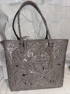 Patricia Nash Wmns Leder Cutout Adeline Beuteltasche Handtasche, Steingrau (groß - Bild 1 von 13