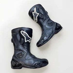 Alpinestars S-MX 5 WP Motorcycle Riding Boots Mens Size US 7.5 Black Waterproof - Picture 1 of 12