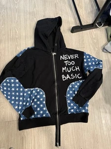 Faith Connexion Star Patch Never Too Much Basic Hoodie One Size - Picture 1 of 7