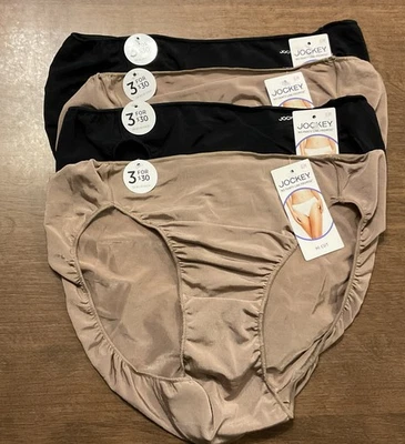 Juego 4 Bragas Jockey No Panty Line Promise Corte Alto Negro Taupe Talla 6/M Nuevas con Etiquetas Foto 1 de 4