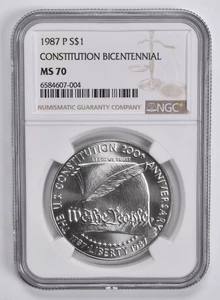MS70 1987-P Constitution Commemorative Dollar NGC *9685 - Picture 1 of 5