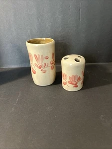 Beaumont Brothers Pottery Pink Salt Glaze Bathroom Set - Picture 1 of 7