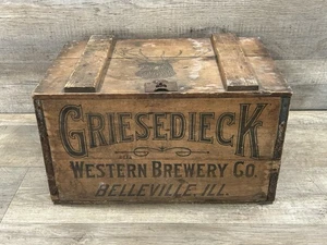 Antike Griesedieck Western Brewery Co Holz Bierkiste Belleville Illinois - Bild 1 von 11