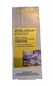 L'Oreal Hyaluron Expert Replumping Moisturising Care Eye Cream 15ml New Free P&P - Picture 1 of 3