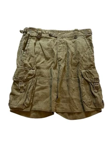 VTG Polo Ralph Lauren Paratrooper Army Cargo Shorts 38 Men’s Linen Silk Grail - Picture 1 of 11