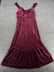 Betsey Johnson Sweetheart Neck Sleeveless Velvet A Line Dress Burgund Size L - Bild 1 von 13