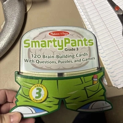 Melissa & Doug PANTALONES INTELIGENTES Grado 3 Genio 120 Tarjetas de Construcción Cerebral Juego COMPLETO Foto 1 de 2