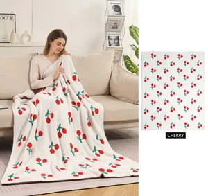 ComfyLuxe Mini Cherry Pattern Throw Blanket - Picture 1 of 7