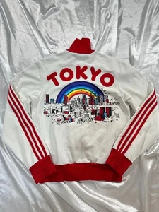 ADIDAS Rare White Track Jacket 00s TOKYO Men Size 2XS Vintage Used- Japan - Picture 1 of 10