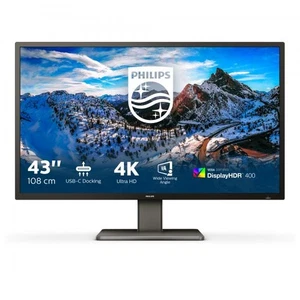 MON 42.5 VA 3840 16:9 KVM HDMIX3 PHILIPS DP USBC 439P1 REG ALT MM - Foto 1 di 4
