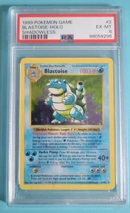 PSA 6 EX-MT Blastoise 002/102 Base Set Shadowless Holo Raro 1999 Pokemon - Imagen 1 de 4