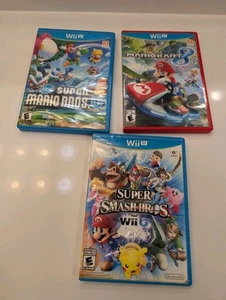 3 Game MARIO LOT: Nintendo Wii U MarioKart 8 Super Smash Bros Mario U tested - Picture 1 of 5