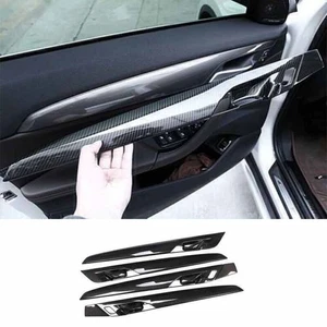 Cover trim For BMW X1 2016~2020 F48 ABS carbon fiber Interior door handle panel - Bild 1 von 11