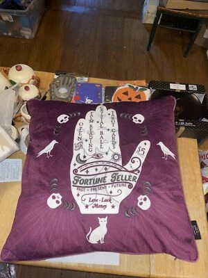 Cynthia Rowley Palm Reading Fortune Teller Light up Halloween pillow  17" x 17" - Image 1 of 4