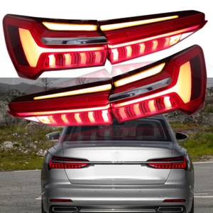Pair LED Dynamic Inner Outer Rear Tail Light Brake Lamp For Audi A6 C8 2019-2023 - Picture 1 of 12