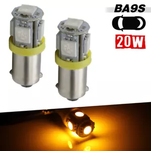 2x BA9S 5050 LED Amber Interior Light 53 51 57 Dome Map Bulbs 3886X - Bild 1 von 4
