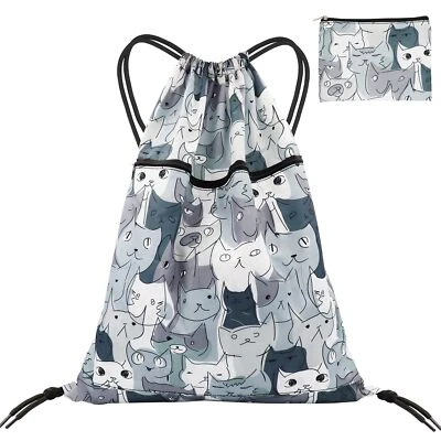 Turnbeutel mit Kordelzug Kordelzugbeutel Sportsack Groß Turnsack Rucksack Beu... - Bild 1 von 4