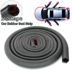 Universal 2Meter Car D-Shape Rubber Weather Seal Hollow Door Strip Weatherstrip - Picture 1 of 6