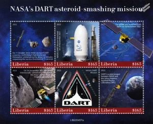 NASA DART Asteroid Redirection Test Probe Mission Space Stamp Sheet 2022 Liberia - Bild 1 von 1
