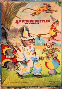 1938 Antik "4 BILDERPUZZLE FÜR KINDER" Milton Bradley H. BOYLSTON DUMMER - Bild 1 von 5