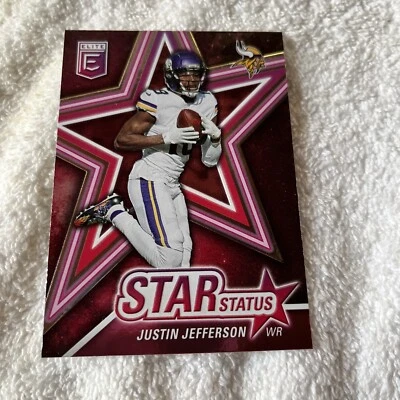 2022 Donruss Elite Pink Variation Star Status #SS9 Justin Jefferson Vikings  - Image 1 of 2
