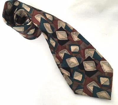 Corbata para hombre Zigurat de Mulberry estampado geométrico abstracto colores apagados Foto 1 de 4