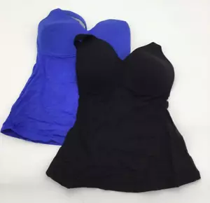 Rhonda Shear Everyday 2 Pack Molded Cup Camisole, Blue/ Black, S - Picture 1 of 3