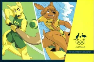 2020 Australian Olympic Team $2 Collection Set of 5 $2 coloured UNC Coins - Picture 1 of 6