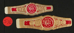 546cRt-2 VITOLAS-2 Cigars Bands-Marca FLOR DE A. ALLONES, H. - Picture 1 of 2
