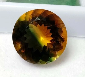 Bi-Colour Tourmaline Round Cut 15-17 Ct Natural Loose Gemstone For Ring Making - Picture 1 of 5