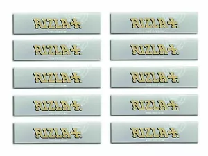 10 x RIZLA SILVER KING SIZE SLIM ULTRA THIN CIGARETTE SMOKING ROLLING PAPERS - Picture 1 of 2