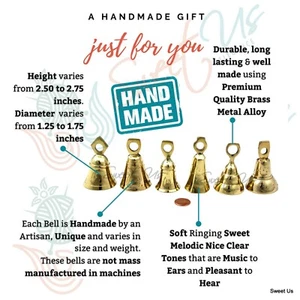 Brass Bells One Dozen Cute Wedding Bells Motorcycle Bell Christmas Decor 2.75-in - Picture 1 of 9