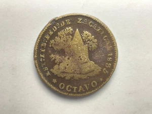 Rare Mexico 1835 1/8th Real Octavo coin from Zacatecas Zs Mexican state Mint - Picture 1 of 2
